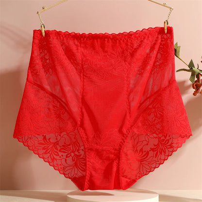Effortless Comfort: High-Waist Floral Lace Briefs