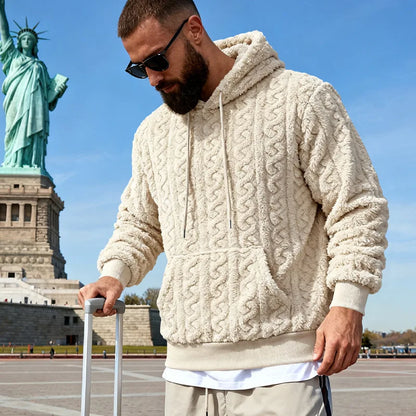 Mens Winter Lamb Wool Hoodie Oversized Fleece Pullover Sweatshirt Joggers