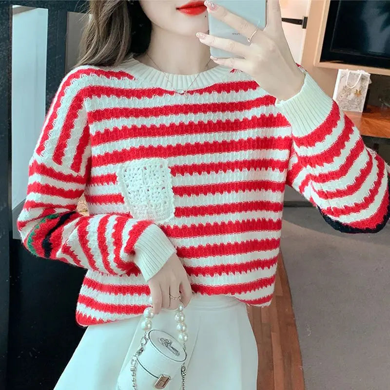 Front Pocket Design Knit Long Oversized Sweaters