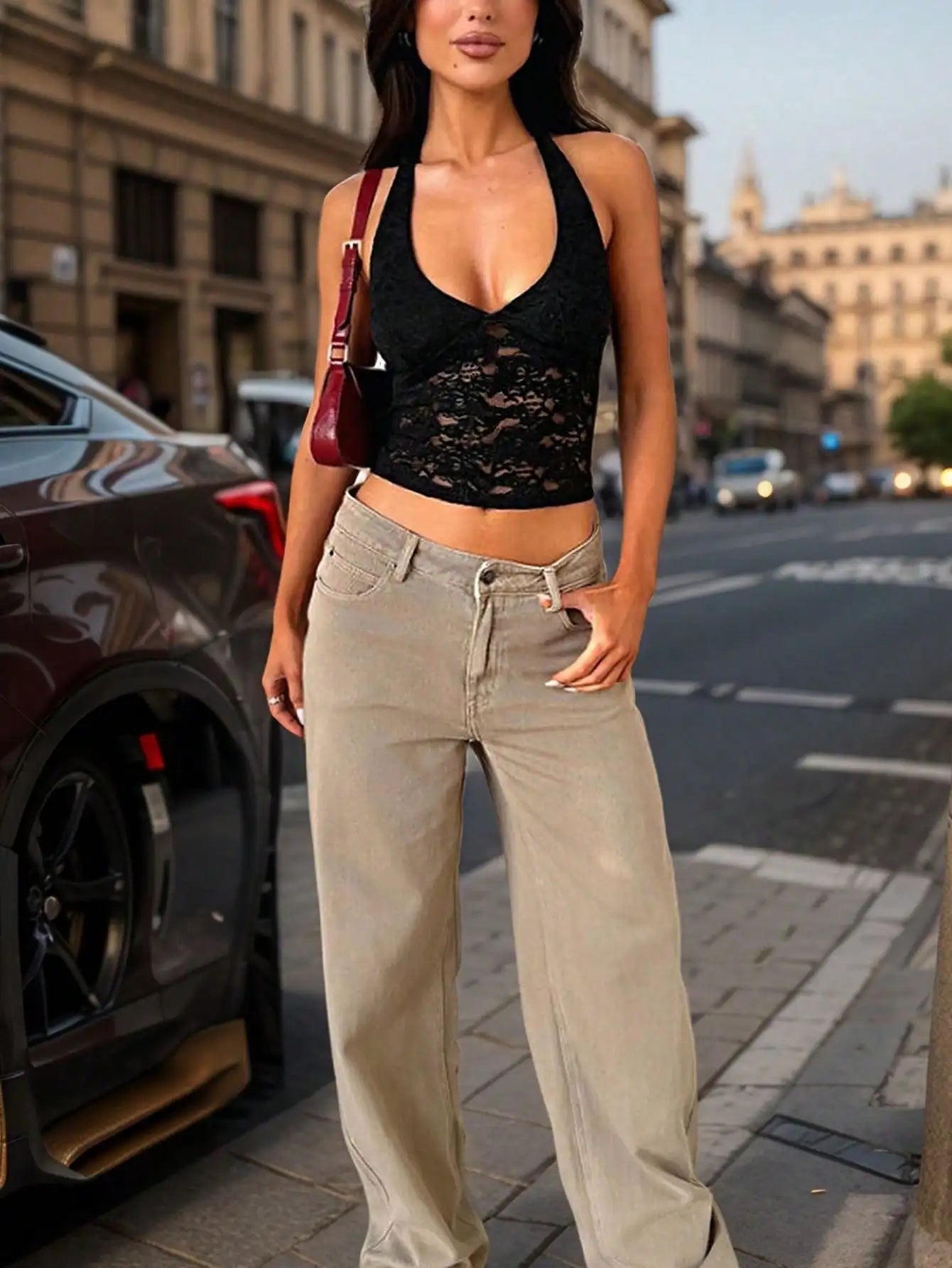 V Neck Halter Vest Summer Tops For Women