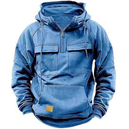 New Men S Hooded Sweater Casual Loose Fit Sportswear With Double Sided Splicing