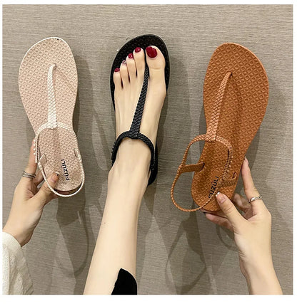 Women S Casual Summer Flat Sandals Fashionable Flip Flop Beach Slides
