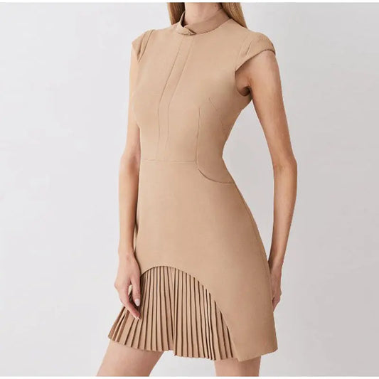 Travel in Comfort Style Stand Neck Summer Mini Dress
