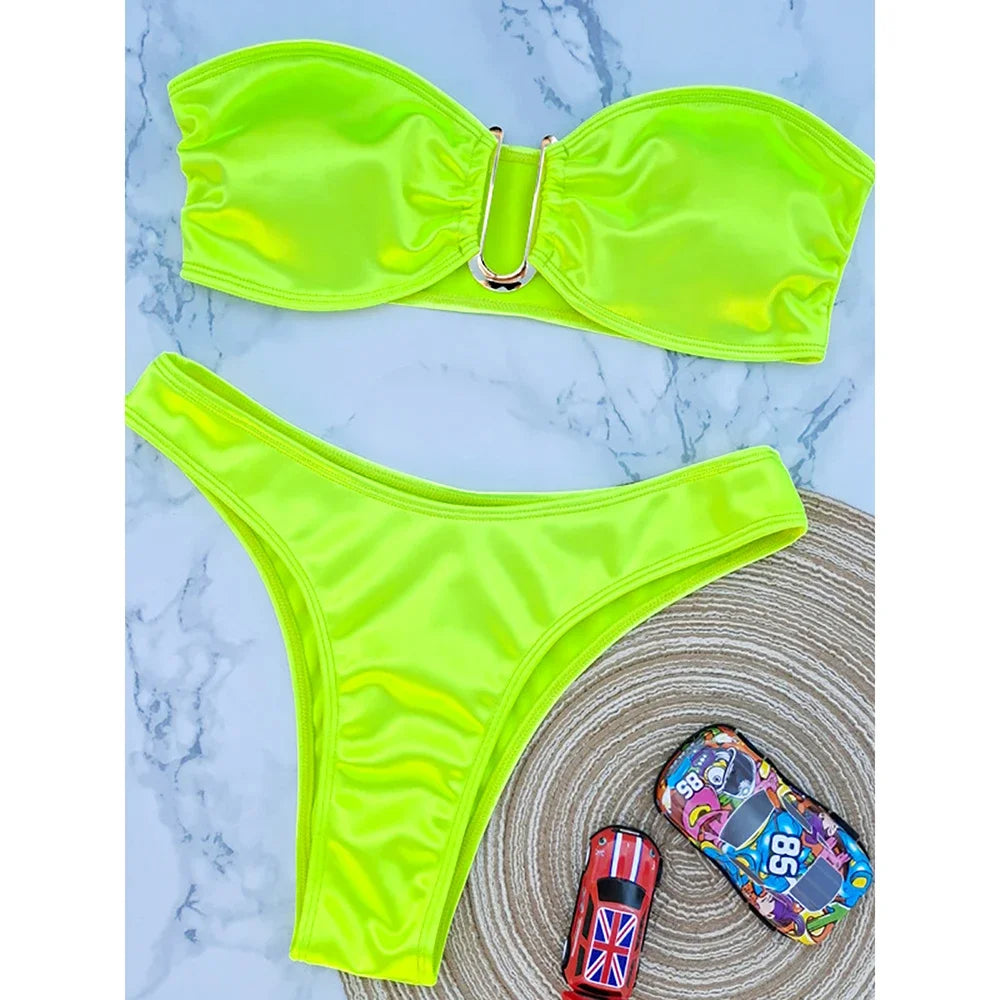 Shimmering Brown V-Bar Bikini Aesthetic