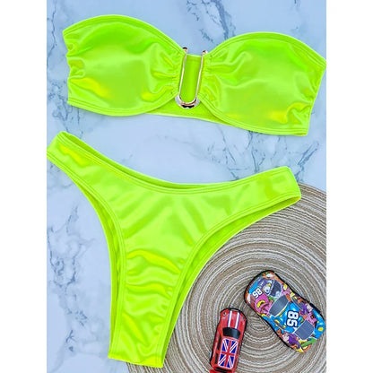 Shimmering Brown V-Bar Bikini Aesthetic