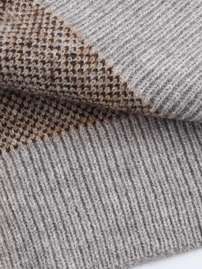 V Leopard Design Long Sleeve Women Winter Pullovers