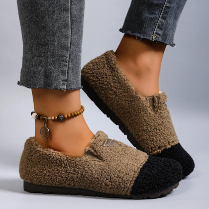 Women’s Warm Slip-On Winter Sneakers – Breathable Cotton Casual Ankle Boots with Anti-Slip Sole