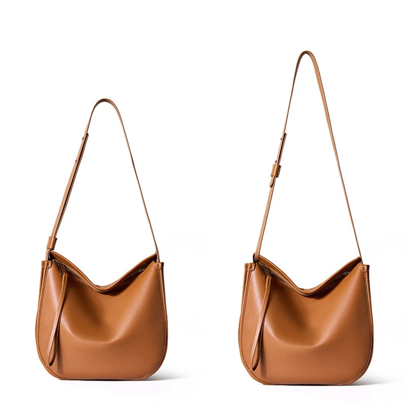 Genuine Leather High Quality Single Shoulder Zipper Tote Bags