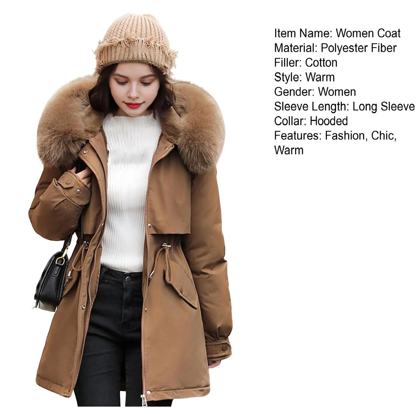 Winter Woolen Coat For Women Casual Windproof Outerwear Cozy Autumn Jacket Fashionable Clothing