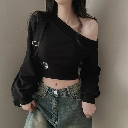 Contemporary Bold: Square-Neck Lace-Up Spliced Knit Top