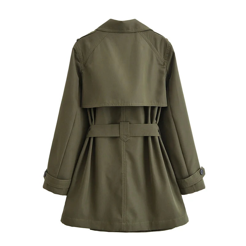 Long Belted Women Trench Coat