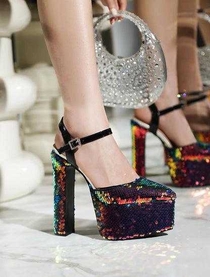 Bling Sequined High Heel Sandals – Sexy Summer Party Heels 2026