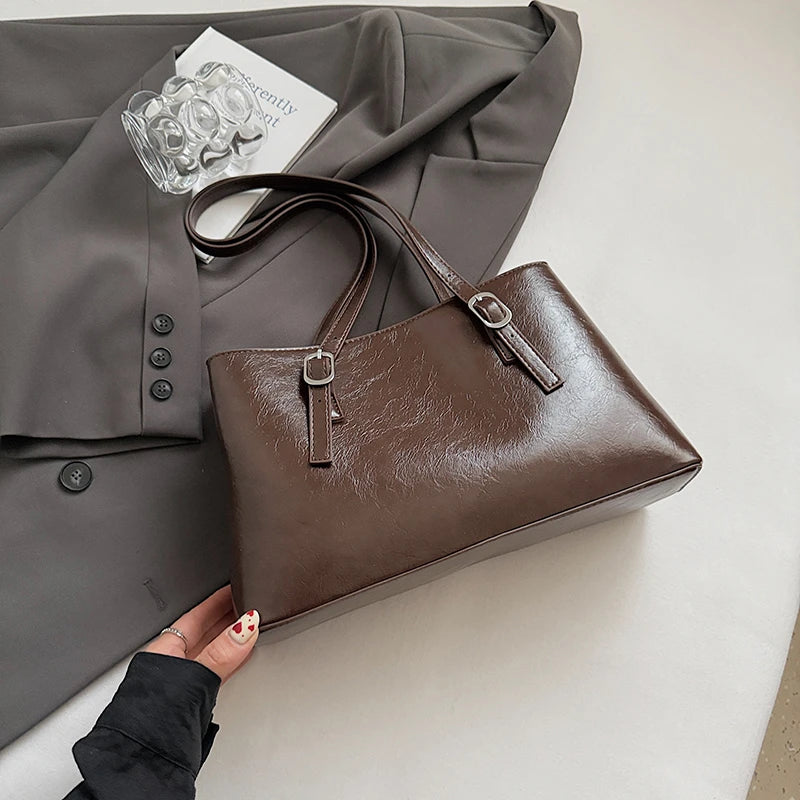 2025 Luxury PU Leather Tote Bag High Quality Large Shoulder Handbag For Women