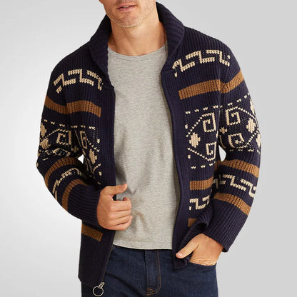 Mens Knitted Cotton Cardigan Casual Slim Fit Outwear For Autumn Winter