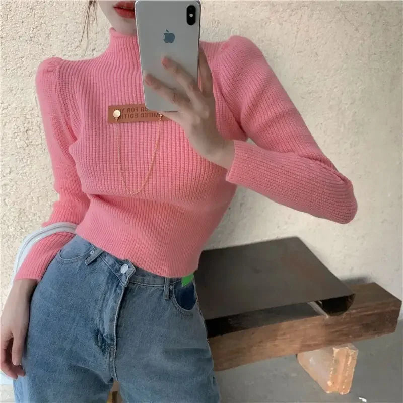 2025 Fall Winter White Knitted Sweater For Women Fashion Sweatshirt Luxury Designer Knit Pink Elegant Tops