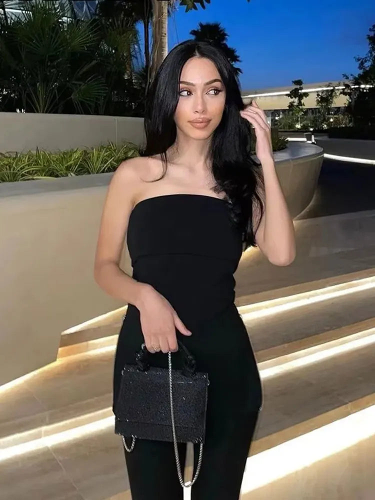 Off Shoulder Backless Sleeveless Tube Top For Women