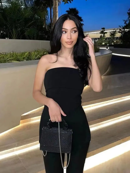 Off Shoulder Backless Sleeveless Tube Top For Women