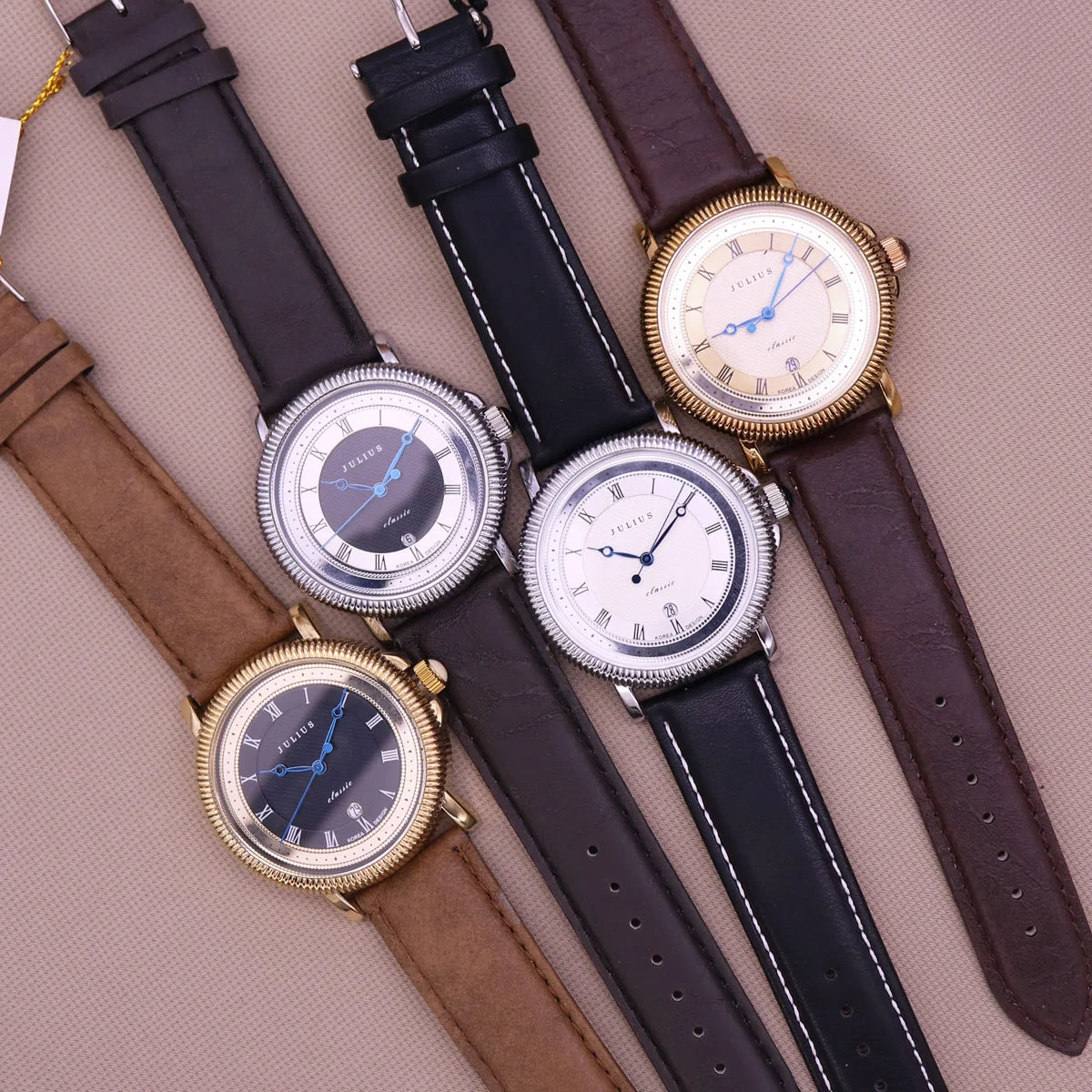 Creative Leather Auto Date Quartz Watches For Men