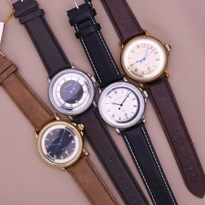Creative Leather Auto Date Quartz Watches For Men