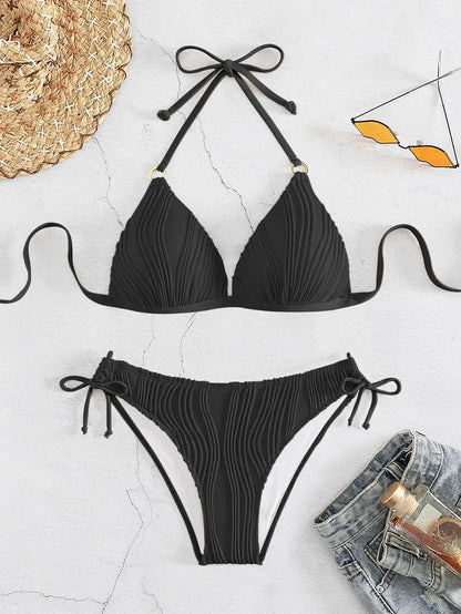 High Cut Women Sexy String Push Up Bikini