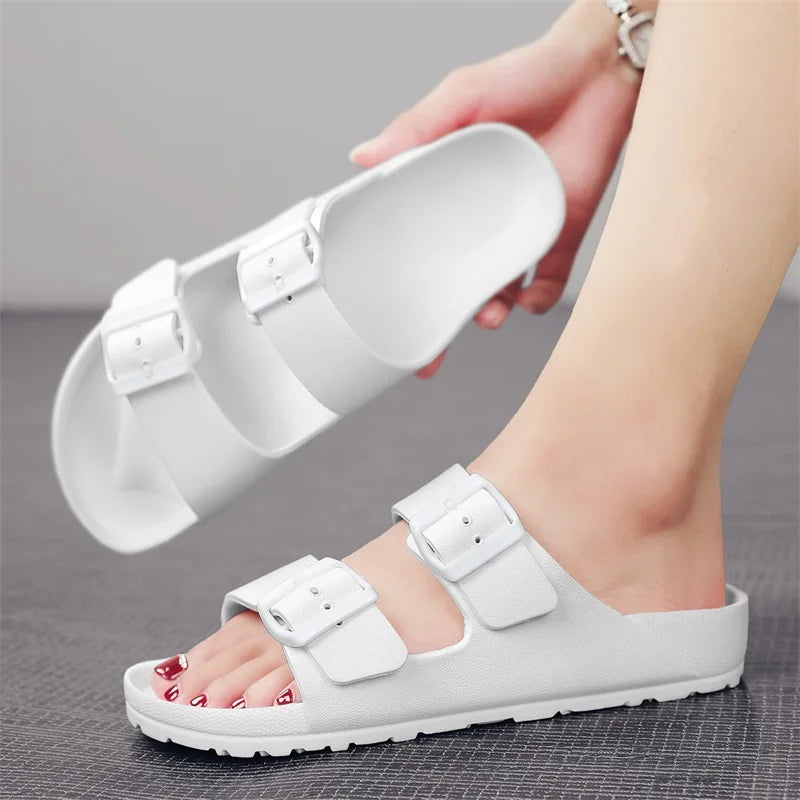 Minimalist White Beach Sandals for Your Next Summer Resort Vacation