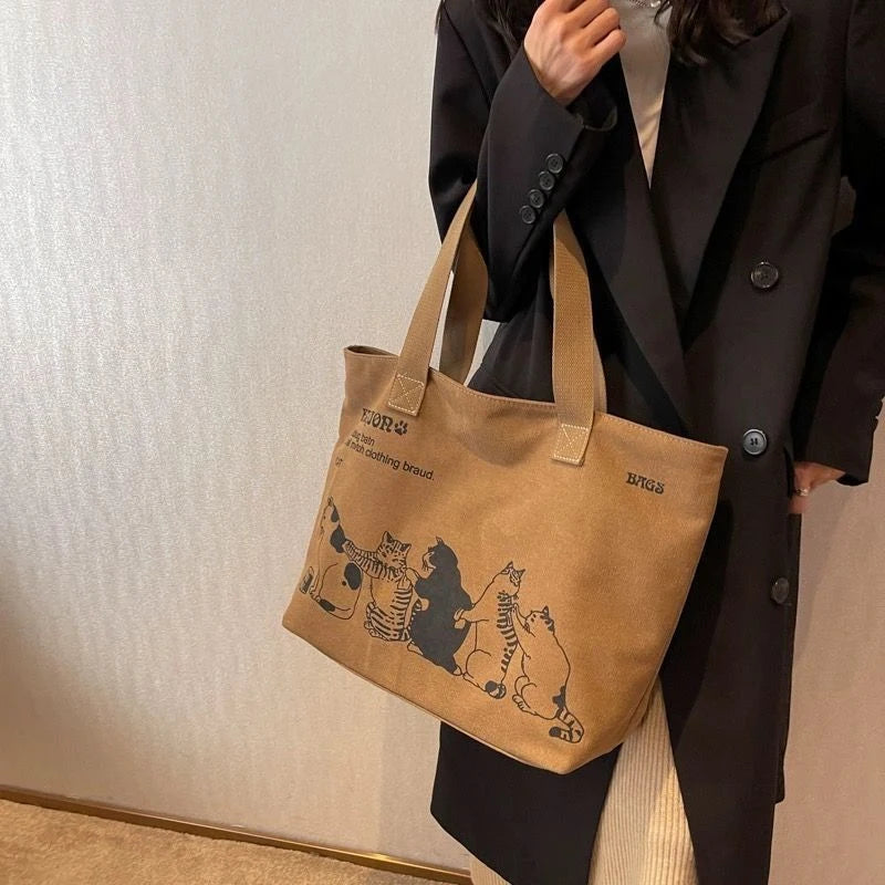 Womens Japanese Big Canvas Bag 1