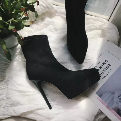 Pointed Toe Embroidery Ethnic Boots For Women Low Heel Red Platform Pumps Modern Designer Plus Size Banquet Shoes