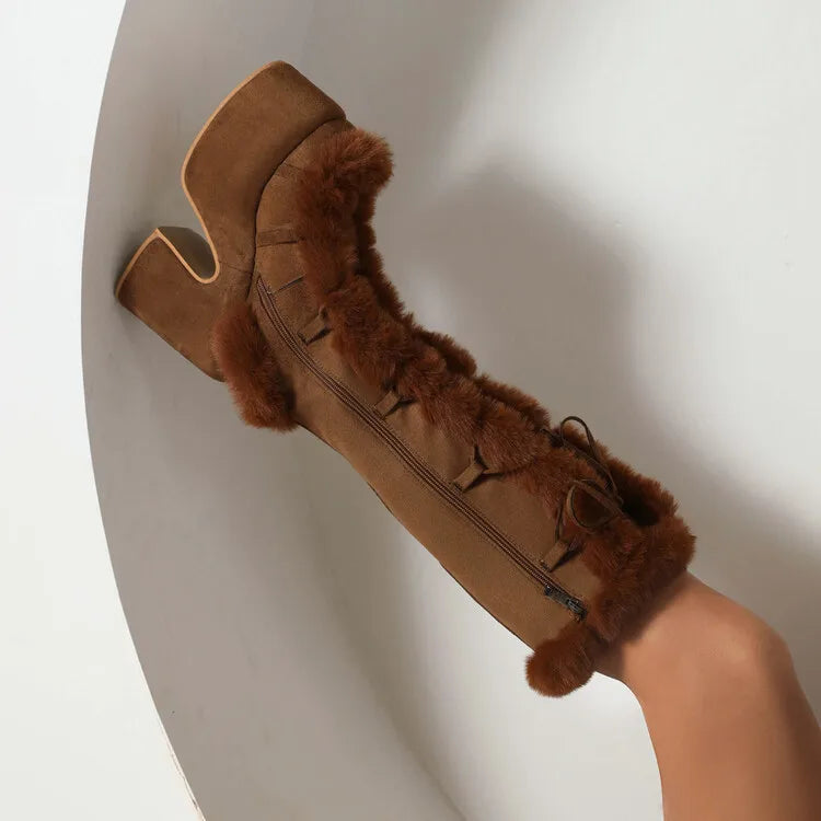 New Winter Style Warm Platform Heel Women Boots