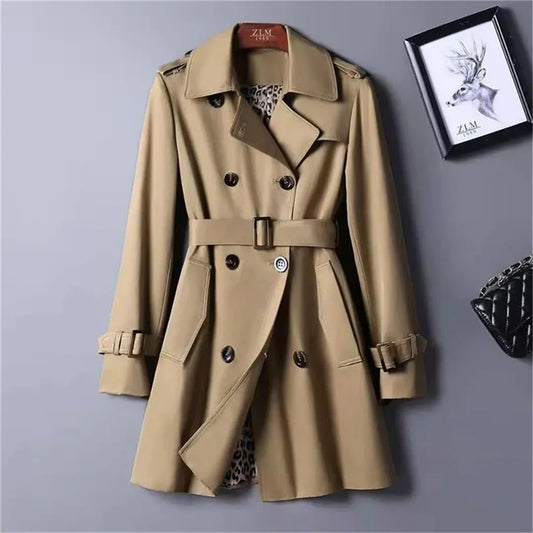 Women Long Belted Trench Coat
