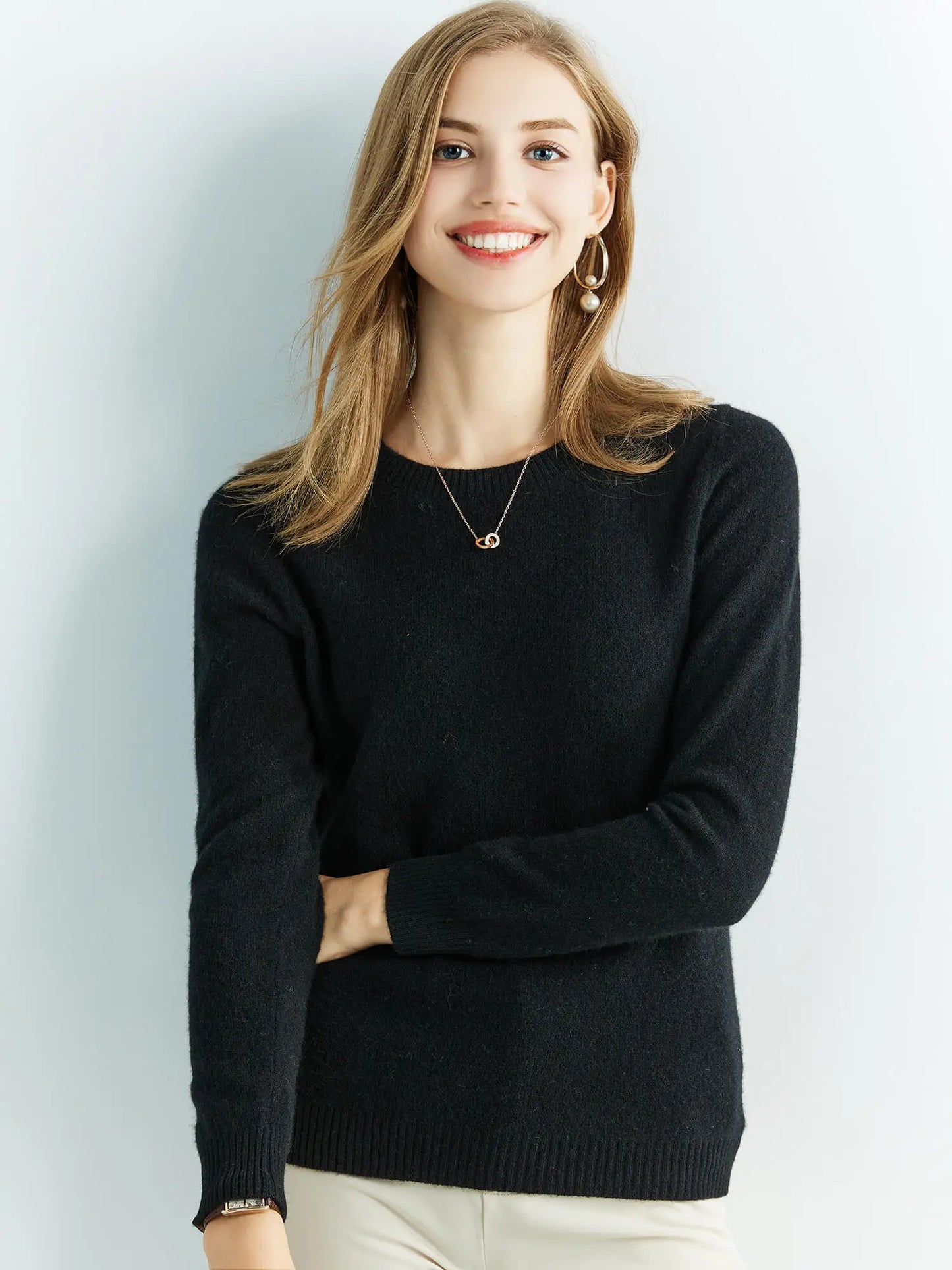 2025 Autumn Winter Loose Large Size Cashmere Sweater For Women Korean Mid Length 100 Pure Merino Wool Knit French Pullover Jumper