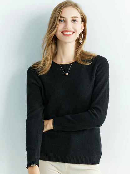 2025 Autumn Winter Loose Large Size Cashmere Sweater For Women Korean Mid Length 100 Pure Merino Wool Knit French Pullover Jumper