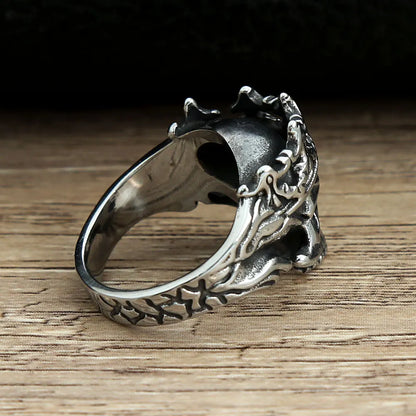 Vintage Gothic Crown Calvarium Skull Punk Rings