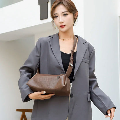 Womens Simple De Lux Soft Genuine Leather Handbags