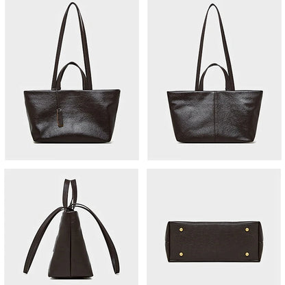 Designer Cowhide Genuine Leather Large Capacity Shoulder Bags