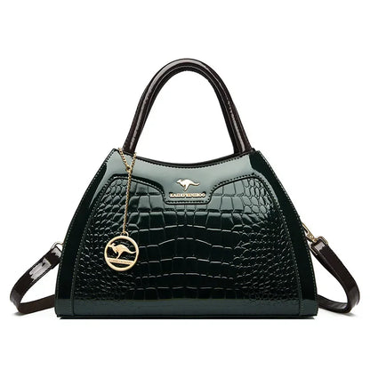 Sophisticated Edge: Crocodile-Pattern Designer Leather Handbag