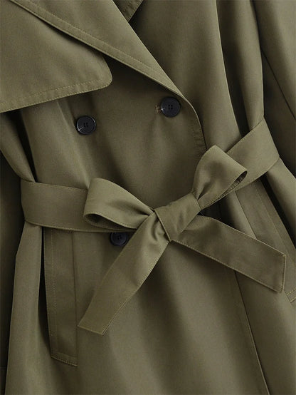 Long Belted Women Trench Coat