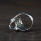Mexican Style 925 Sterling Silver Gold Skull Head Ring