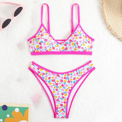 2025 Sexy Green Leopard Print Bikini Set Womens Knotted Push Up Swimsuit Beach Bathing Suit Swimwear