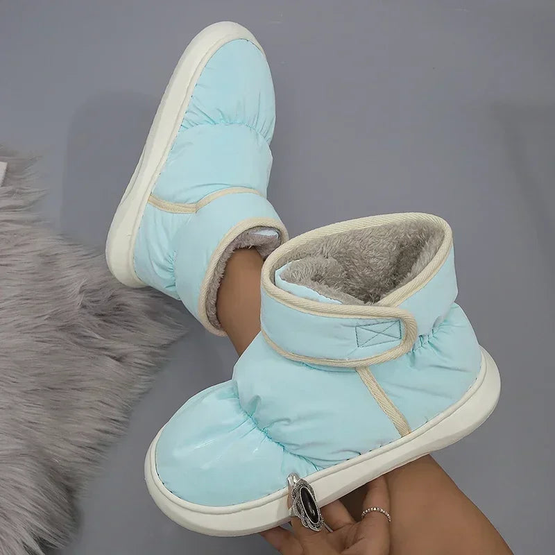 Fashion Winter Snow Boots For Women Warm Outdoor Cotton Boots Cold Proof Furry Design Plush Faux Fur Shoes For Ladies Girls