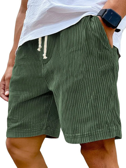 Vintage English Style Corduroy Casual Men Shorts