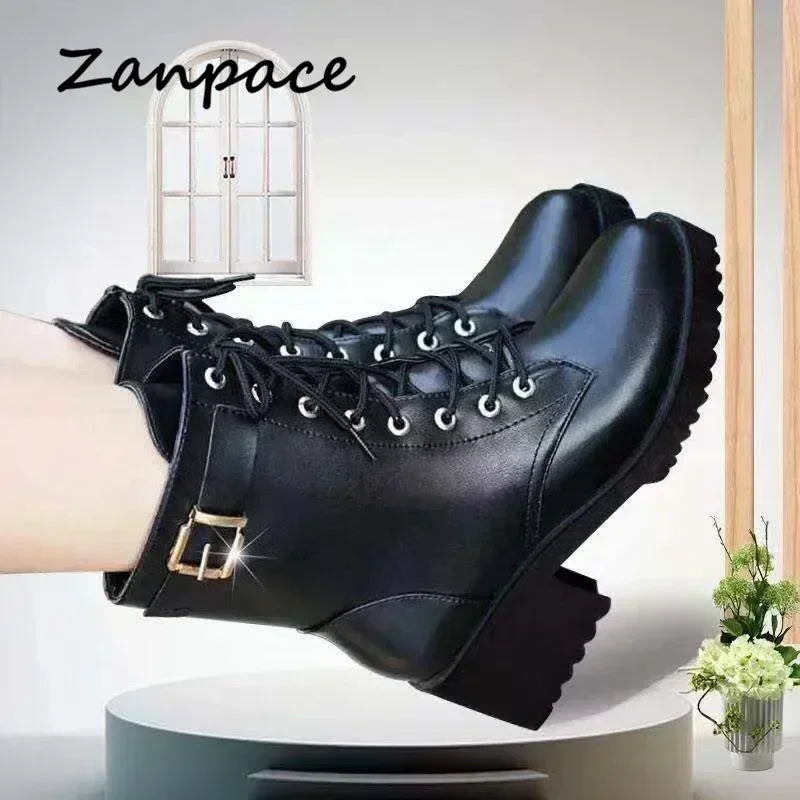 2025 New Arrival Winter High Boots Genuine Leather Thick Plush Warm Snow Boots For Women