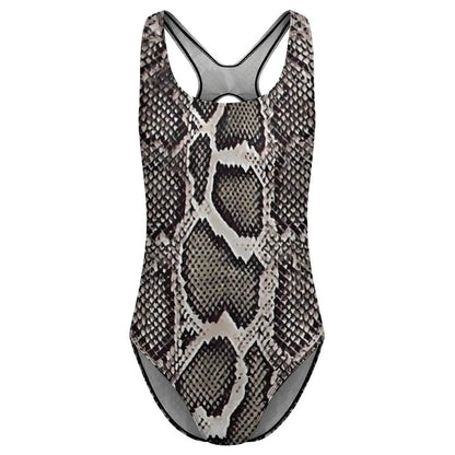 Womens Creative High Cut Snake Skin Style Sexy One Piece Bikinis