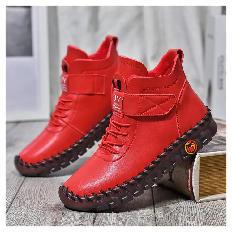 Modern Style Long Cross Lace Up Warm Winter Boots For Women
