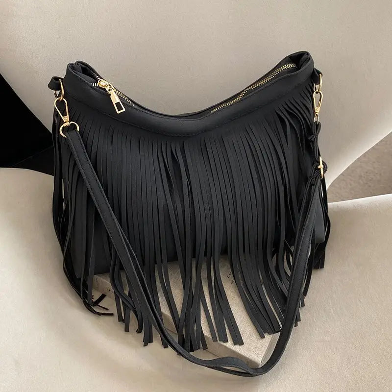 Tassel Ball Leather Mini Crossbody Bags