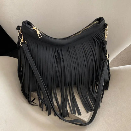Tassel Ball Leather Mini Crossbody Bags