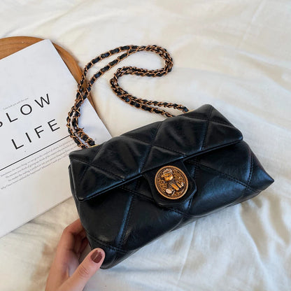 Vintage Quilted Black Chain Shoulder Bag