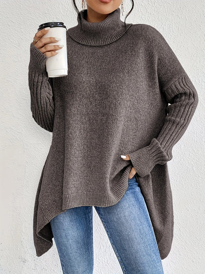 Women Soft Plain Turtleneck Sweaters