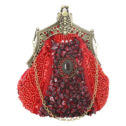 Queen Style Antique Crystal Beaded Evening Handbag