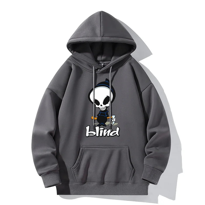 Plus Size Casual Skull Head Printed Crew Neck Sweatshirts