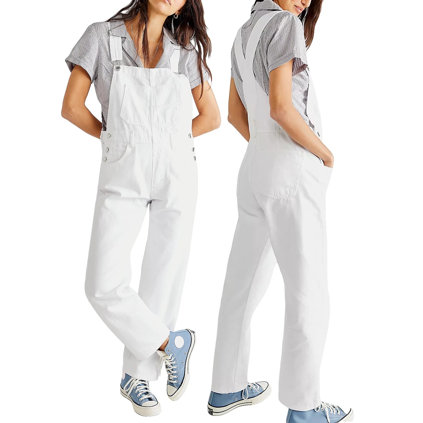 Denim Elegance: Slim-Fit Jean-Skirt Jumpsuit with Adjustable Straps
